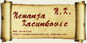Nemanja Kačunković vizit kartica